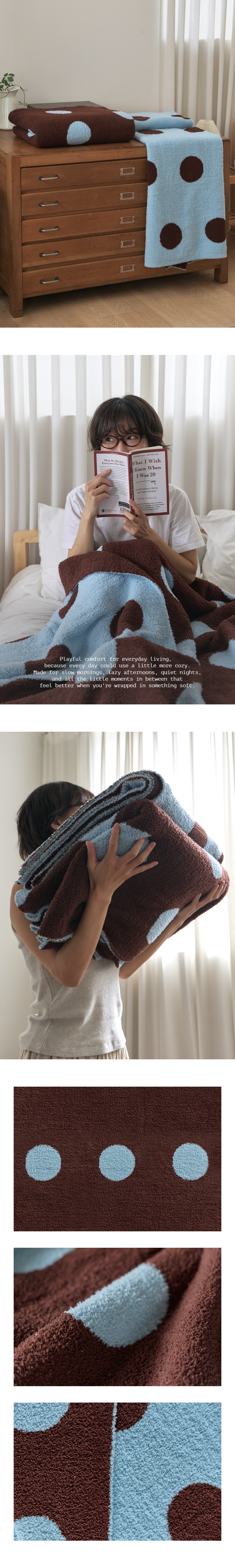 부클 도트 블랭킷 무릎 담요 이불 사무실 침대 쇼파 상세 이미지 5